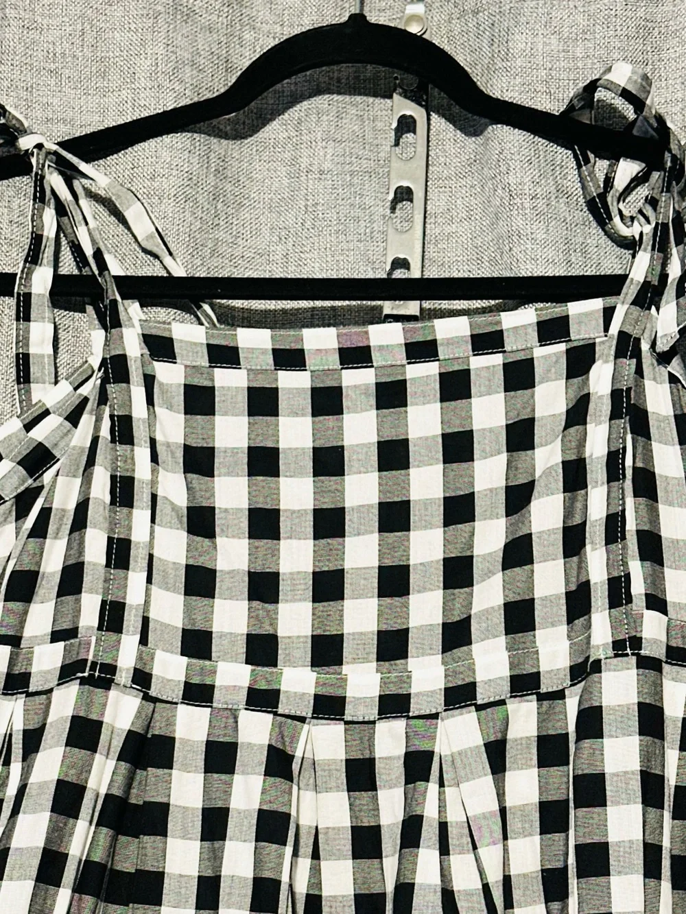 Old Navy Black and White Gingham Midi Dress - Picture 2 of 3
